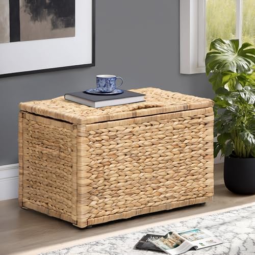 eHemco Storage Trunk with Metal Frame, Natural, 20.5 by 14.8 by 13.4 Inches - Image 2