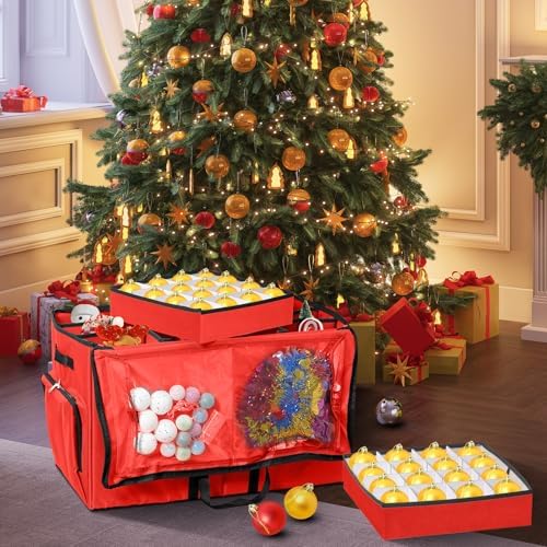 Christmas Ornament Storage Box,2-in-1 Christmas ornament organizer - Image 5
