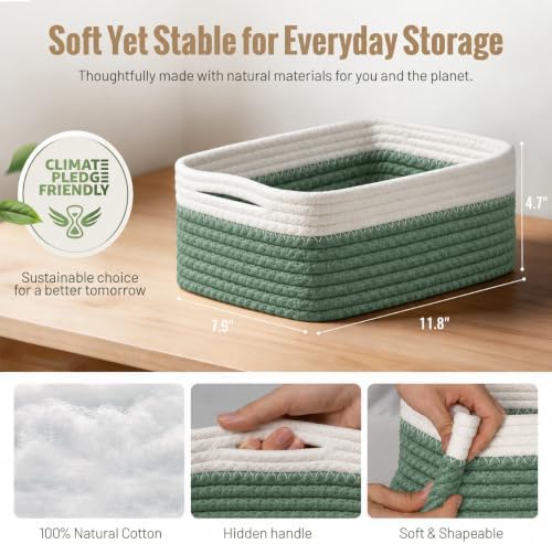 5 Pack Small Woven Storage Baskets for Shelves, Gift Baskets Empty - Image 3
