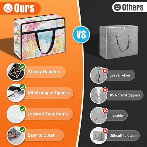 6 Packs 60L Clear Under Bed Storage Containers, Large Clothes Storage Bags - Image 4