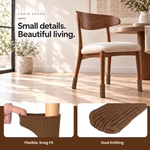 Chair Leg Socks 48/80 Pcs Brown Furniture Leg Covers Floor Protectors - Image 6