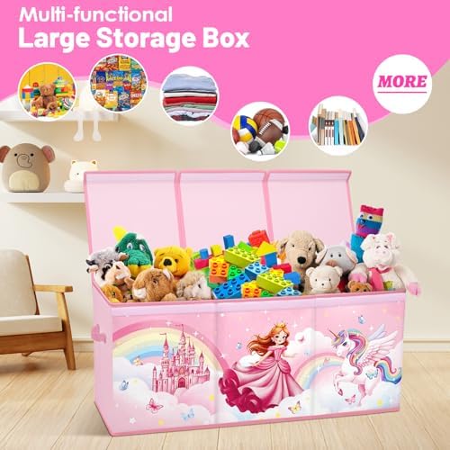 Toy Storage Box with Lids Extra Large Collapsible Toy Box Chest for Kids - Image 5