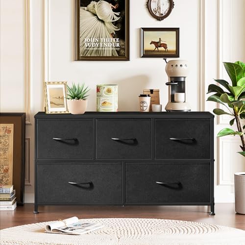 5-Drawer Dresser for Bedroom, Anti-Tip Wide Storage Organizer Fabric - Image 2