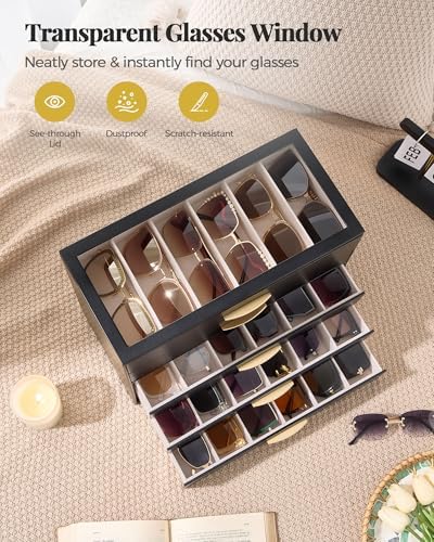 Lolalet Sunglasses Organizer Case for Women, Eyeglass Storage Holder - Image 3