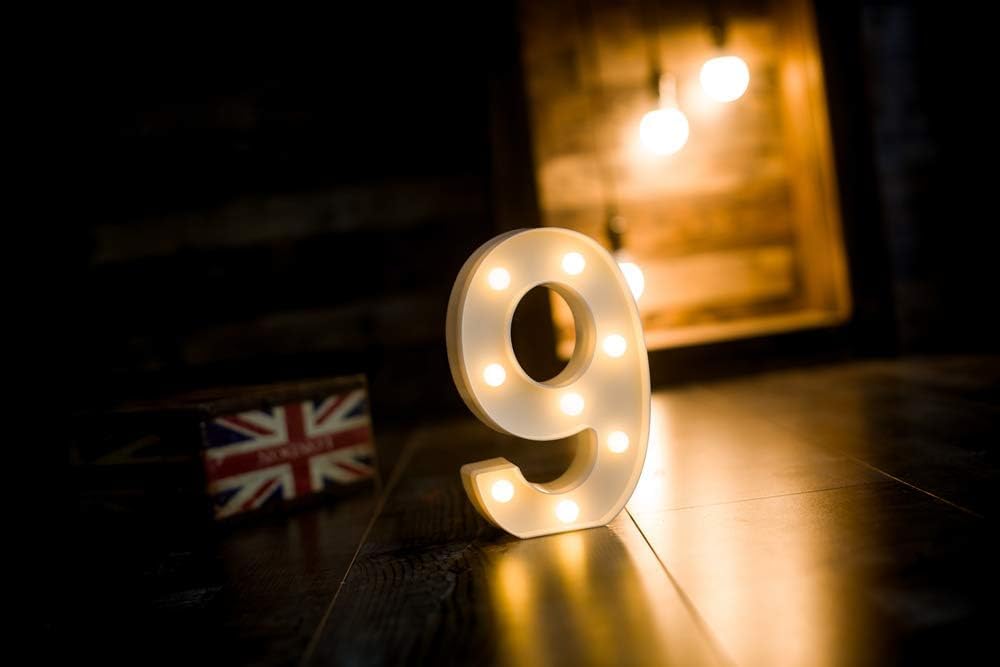 Foaky Rechargeable LED Letter Lights Sign Marquee Light Up Letters Sign for Night Light Wedding/Birthday Party Christmas Lamp Home Bar Decoration (9)