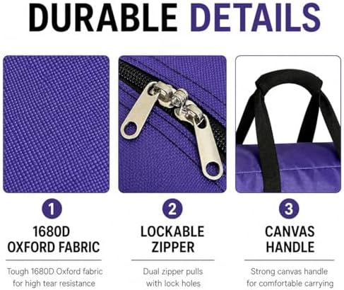 Extra Large Duffle Bag for Travel, Big XL Oversized Foldable Storage Bags with Reinforced Handles & Lockable Zipper - Black, 60L - Image 5