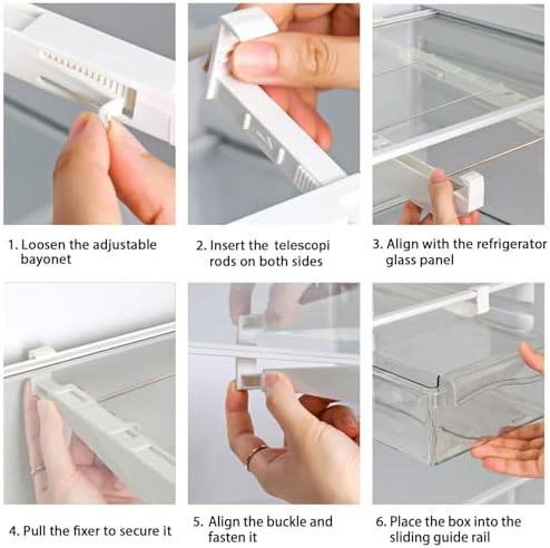 URALFA 2PCS Fridge Drawer Organizer and Egg Holder For Refrigerator - Image 6