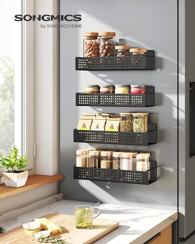 SONGMICS Strong 4 Pack Magnetic Spice Rack for Refrigerator for Organizers - Image 2