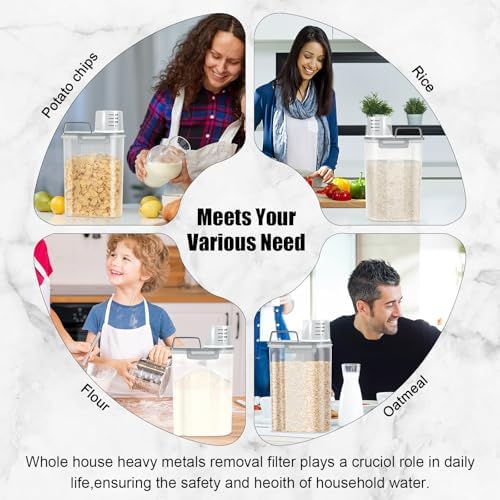 Airtight Rice Container 2-3Lbs, 2Qt Flour Storage Bin BPA free-Clear gray - Image 5