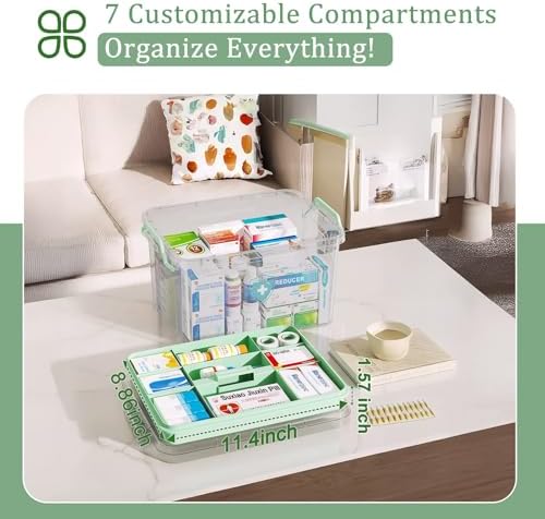 15QT Medicine Storage Box - Portable Medicine Cabinet Organizer with Handle - Image 3