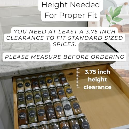 Sweet Living 4 tier spice rack drawer organizer for Kitchen Cabinets | Wooden spice drawer organizer, Space-Saving kitchen drawer organizer for Neat In-Drawer Spice Storage - Image 3