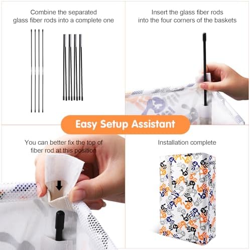 Odonata Slim Laundry Hamper Handles Collapsible Laundry Basket Thin Dirty Clothes Basket Narrow Laundry Bag Foldable Dirty Hamper 48L (Palm) - Image 3