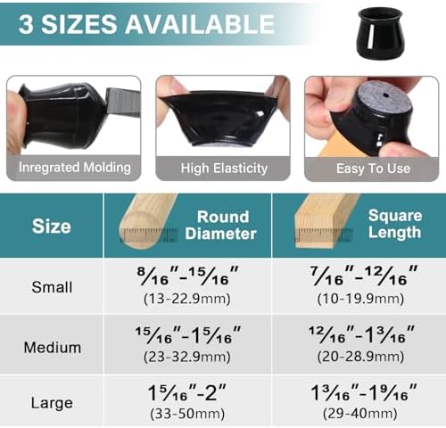 Ansible 24 Pcs Chair Leg Floor Protectors Round - Image 5
