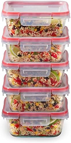 Pyrex Freshlock (5-Pack, 4 Cup) Glass Food Storage Containers Set by Pyrex