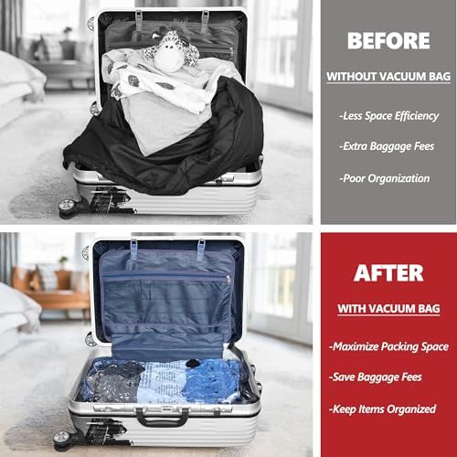 Vacuum Storage Bags for Travel & Home with Electric Pump, 10 Large - Image 2