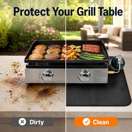 FLASLD Fireproof & Waterproof Under Blackstone Griddle BBQ Mat, Heat Resistant Grill Mats for Outdoor Grill to Protect Your Prep Table and Outdoor Grill Table (Black,24 x 36in) - Image 5