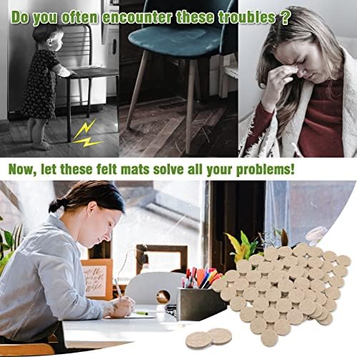 Felt Furniture Pads for Hardwood Floors 96 PCS, 1" Round, Beige - Image 6
