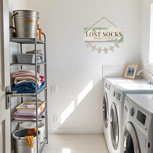 Laundry Sign Wall Decor Lost Sock Bathroom Farmhouse Wall Decor - Image 4