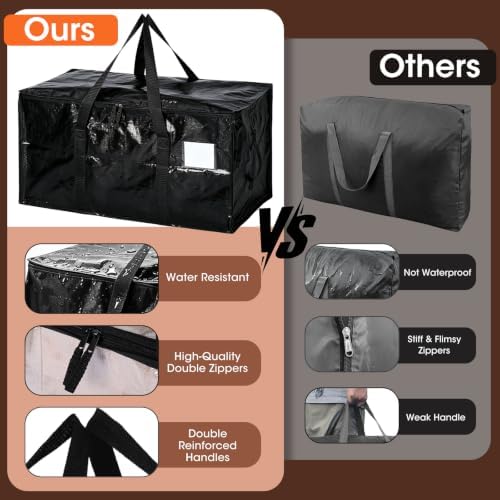 6Pcs Heavy Duty Extra Large Moving Bags Multicolor Storage Totes Fold Flat - Image 4