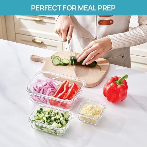 Vtopmart 3 Pack Glass Food Storage Containers with Lids Green - Image 3
