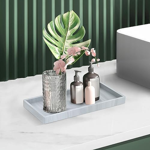 Silicone Bathroom Tray,Shatterproof Bathroom Vanity Tray,High-Grade Silicone Durable Rectangle Tray for Bathroom Trays for Counter Soap Dispenser Tray-Large 10.6 * 5.1 in - Image 6