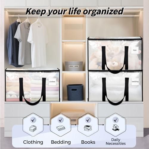 ukeetap 16 Pack Extra Large Clothes Storage Bins with Lids, Clear - Image 7