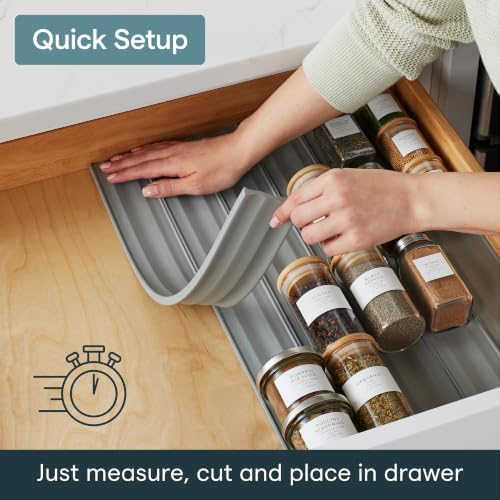 YouCopia SpiceLiner Spice Rack Drawer Organizer (Universal Fit 10’ Roll),Gray - Image 5