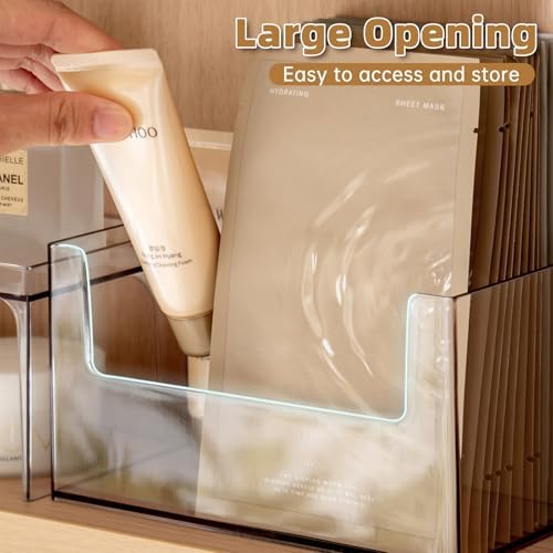 PAVSTINE 2 Pack Clear Medicine Cabinet Organizer with Raised Edge - Image 3