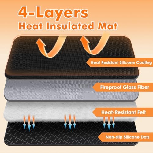 Non-slip Air Fryer Mats for Countertop, 2mm Thick, 18x15 in, Black - Image 3