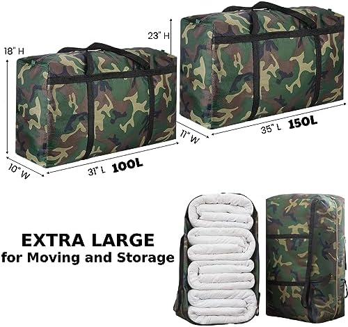 2-Pack Camo 26 Gal Extra Large Foldable Duffle Bags - Image 3