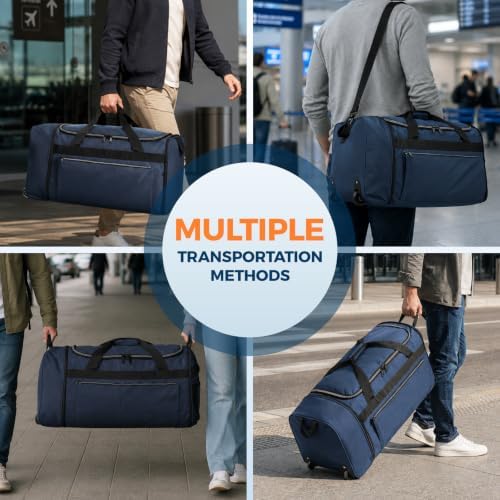 uarition 70L Foldable Rolling Duffle Bag with Wheels - Image 6