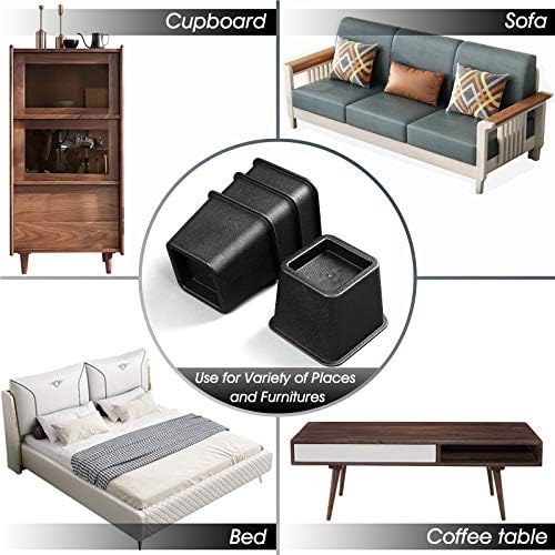 Bed Risers 3 Inch, Heavy Duty Square Furniture Frame Lift, Set of 4 - Image 2