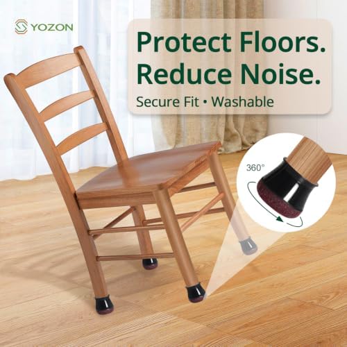 YOZON Chair Leg Floor Protectors Silicone Caps Felt Strengthen Bottom - Image 2
