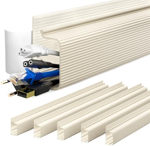YECAYE Cable Management Under Desk, 94.2 in, Cable Raceway, Beige by Yecaye