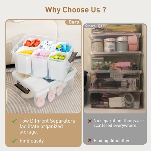 Citylife 17QT 4Packs Clear Craft Organizers and Storage Bins with Lids - Image 5