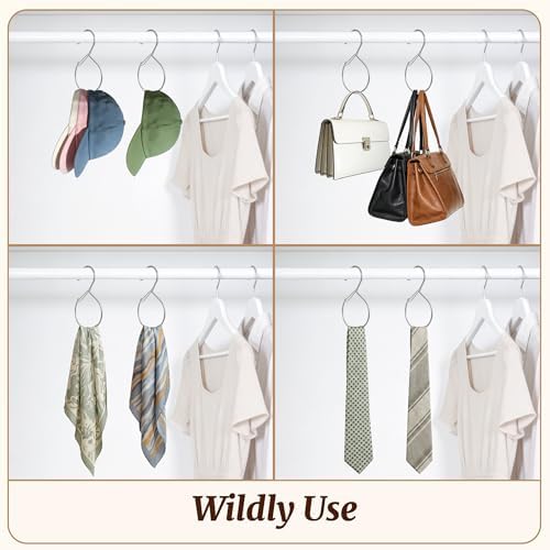 MEILIDY Metal Belt Hanger with Safety Buckle for Closet, Silver, 2 Pcs - Image 7