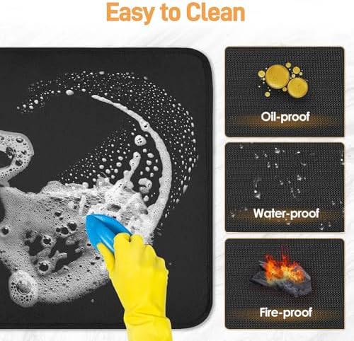 Heat Resistant Mats for Countertop fits Tabletop Grill, 25x19x0.02in, Black - Image 4