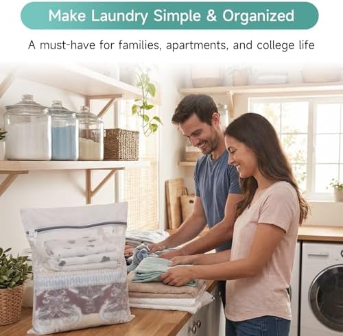 GOGOODA XL Mesh Laundry Bags, 4-Pack Large Wash Bags with Auto-Lock Zipper - Image 6