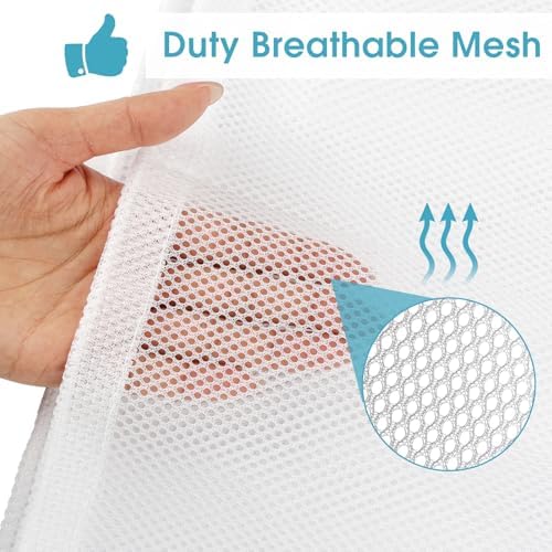 2 Pack Mesh Laundry Bags 23x34 Inch Drawstring Locking for Travel Home - Image 2