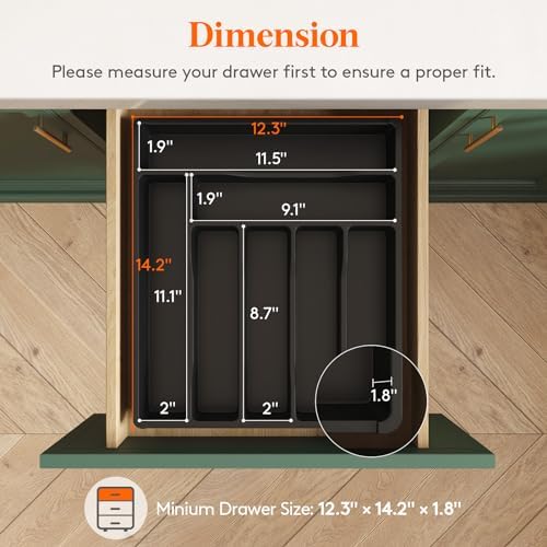 Lifewit Silverware Drawer Organizer Tray, Cutlery Storage for Kitchen - Image 2