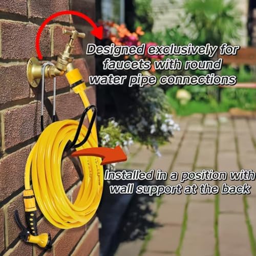 Garden Hose Holder Water Hose Hanger Wall Mounted,304Stainless Steel Solid Hose Hook Holds Up to 50Ft Garden Hose, Expandable Hose, Water Hose(Black Paint 1pcs) - Image 3