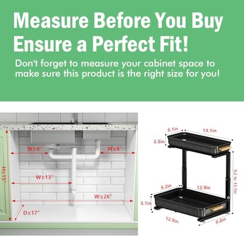 ARSTPEOE Under Sink Organizer - 2 Pack Multi-Purpose Pull-Out Storage Shelf - Image 2