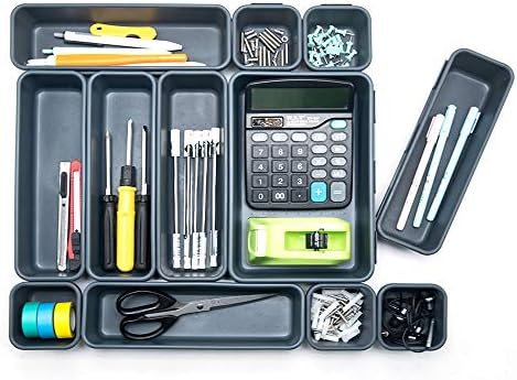 Gonice 18 PCS Interlocking Drawer Organizers Plastic Desktop Organizer Tray - Image 4