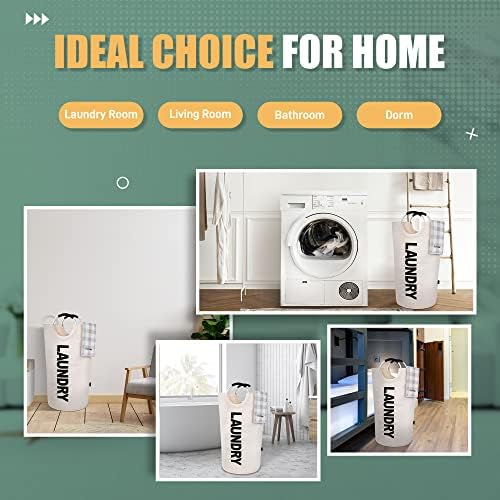 Caroeas 90L Laundry Basket (13 Colors), Waterproof Laundry Hamper, Laundry Bag with Padded Handles, Clothes Hamper, Collapsible Laundry Basket Easy Storage - Image 5