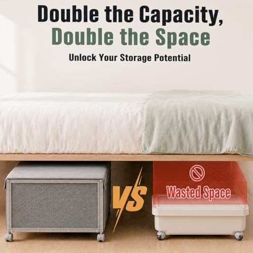 Fokyfok 2Pack Under Bed Storage Containers,12 inch Height,31 inch Long - Image 2