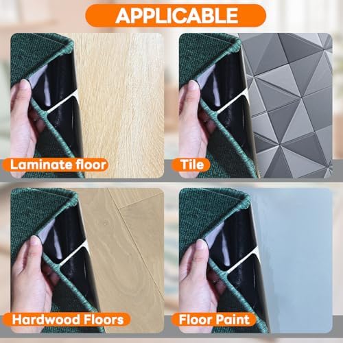 Reusable Rug Tape Grippers for Hardwood Floors No Damage,Non Slip Pads 32Pc - Image 6