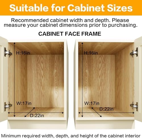 2-Tier Kitchen Cabinet Pull Out Shelf and Drawer Organizer Slide Out Pantry Storaqe Basket in Multiple Sizes (16" W x 21" D) - Image 3