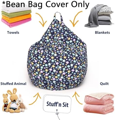YuppieLife Stuffed Animal Storage Bean Bag Cover, 38" Velvet Toy Organizer - Image 5