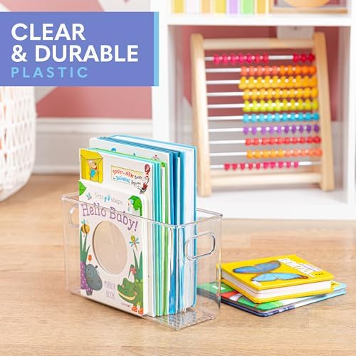 Plastic Food Storage 6 Pack Clear Container Bin with Handles for Organizing Kitchen, Pantry, Refrigerator, Freezer, Pantry, Cabinet, Closet, Bathroom. 10”x4”x6” - Image 6