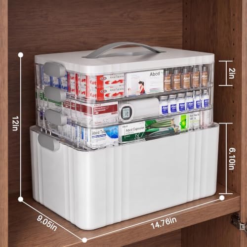 4-Tier Medicine Organizer - Multipurpose Medicine Cabinet Storage Box - Image 2